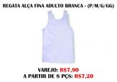 Regata Alça Fina 100% Poliéster AP 08 Pçs