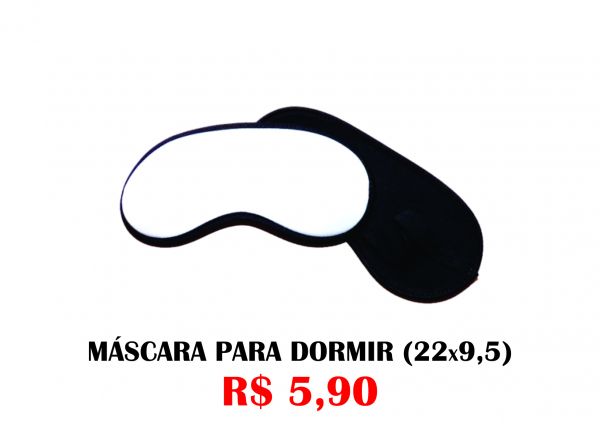 Máscara para Dormir Branca Sublimática (22x9,5)